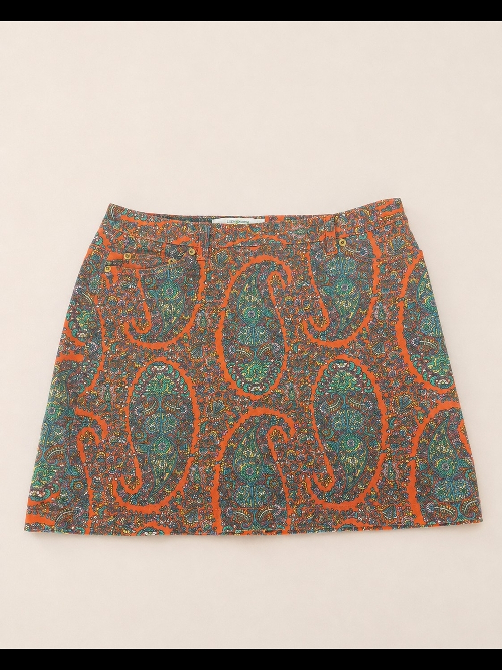 Liz Claiborne Golf Paisley Skort Size 4 Orange Y2K Preppy Tennis Golf Skirt